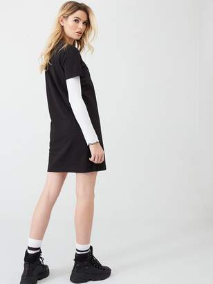 Calvin Klein Jeans Tonal Logo Tape T-Shirt Dress - Black