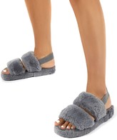 Thumbnail for your product : Public Desire Uk Lullaby Fluffy Strap Back Slippers