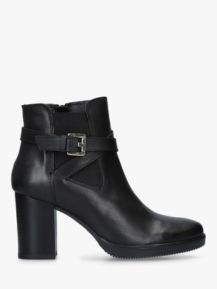 Carvela Silver Leather Block Heel Ankle Boots