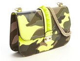 Thumbnail for your product : Valentino yellow leather camouflage print studded detail shoulder bag