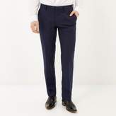 Thumbnail for your product : River Island Mens Navy herringbone tailored suit trousers