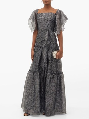 Roland Mouret Rogers Draped Tiered Gown - Silver Multi