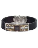 Thumbnail for your product : Konstantino Men's Leather Bracelet with Hawk's Eye