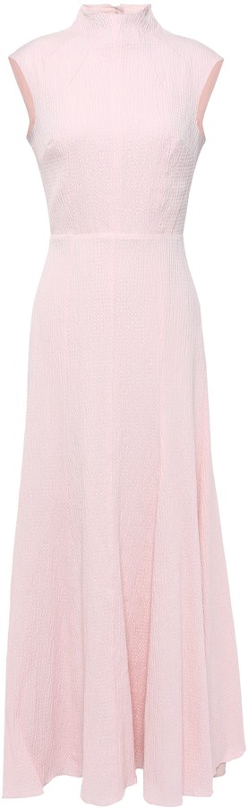 Emilia Wickstead Iona Open-back Cotton-blend Seersucker Maxi Dress