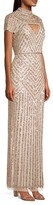 Thumbnail for your product : Aidan Mattox Beaded Cutout Gown
