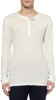 Thumbnail for your product : Balmain Fine Slub-Linen Henley T-Shirt