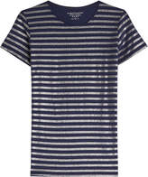 Majestic Striped Cotton T-Shirt with Cashmere