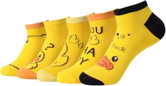 QBSM 5 Pack Women's Girls Cute Duck Novelty Fun Cotton Ankle Socks