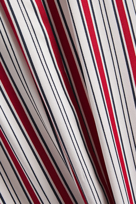 Maje Coquille Gathered Striped Twill Shirt