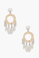 Thumbnail for your product : boohoo Hammered Circle & Leaf Earrings