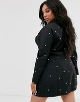 Thumbnail for your product : Saint Genies Plus pearl embellished blazer in black