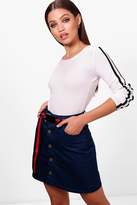 Thumbnail for your product : boohoo Button Through Denim Mini Skirt