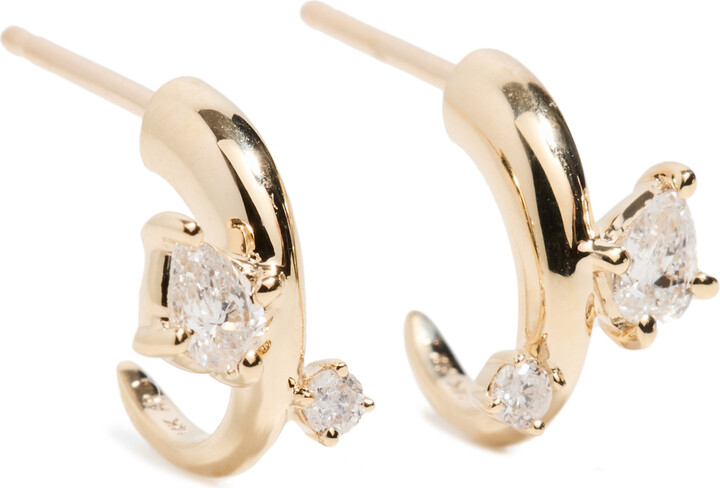 Adina Reyter 14k Premier Amigos Diamond J Hoops