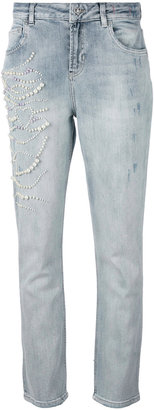 Twin-Set pear embellished jeans - women - Cotton/Spandex/Elastane/Lyocell - 28