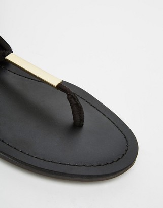Aldo Jakki Black Gladiator Tassel Flat Sandals