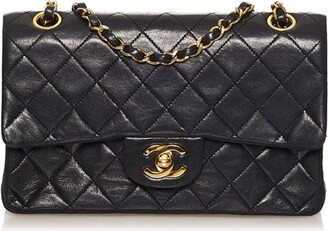 Chanel Matelasse 25 Coco Mark Double Flap Chain Shoulder Bag Black Lambskin  Women's Auction