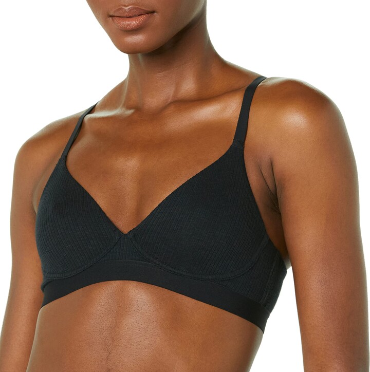 Essentials Women's Ribbed Unlined Bralette - ShopStyle Camis