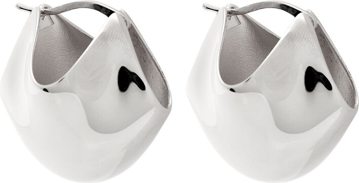 KHAITE Lotus Medium Palladium-plated Earrings