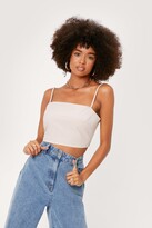Thumbnail for your product : Nasty Gal Womens Linen Look Square Neck Strappy Cami Top