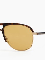 Thumbnail for your product : Gucci Aviator Acetate And Metal Sunglasses - Brown