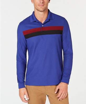 Club Room Men's Long-Sleeve Striped Polo, Created for Macy's