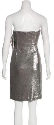 Halston Sequin Strapless Mini Dress