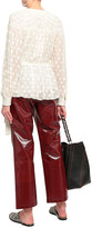 Thumbnail for your product : Proenza Schouler Gathered Fil Coupe Silk And Cotton-blend Chiffon Blouse
