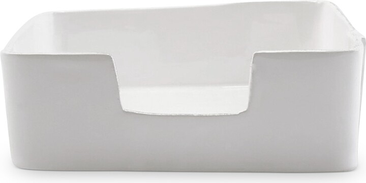 Vietri Melamine Lastra White Dinner Napkin Holder