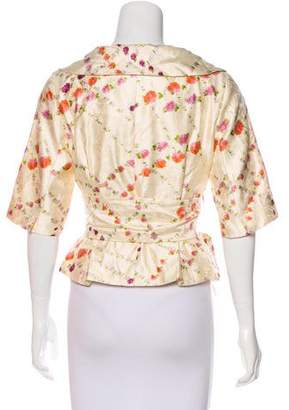 Tracy Reese Silk Floral Print Jacket
