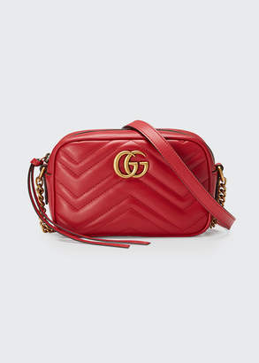 gucci gg marmont matelassé leather mini chain camera bag