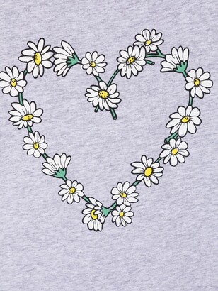 Stella McCartney Kids daisy-chain heart-print T-shirt