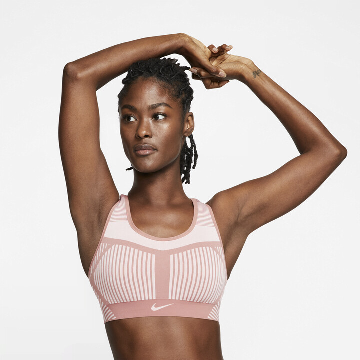 Nike Women's FE/NOM Flyknit High-Support Non-Padded Sports Bra in Pink -  ShopStyle