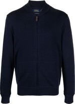 Thumbnail for your product : Polo Ralph Lauren Zip-Up Felted Wool Navy Jumper