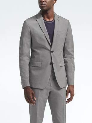 Banana Republic Slim Gray Micro-Stripe Wool-Cotton Suit Jacket