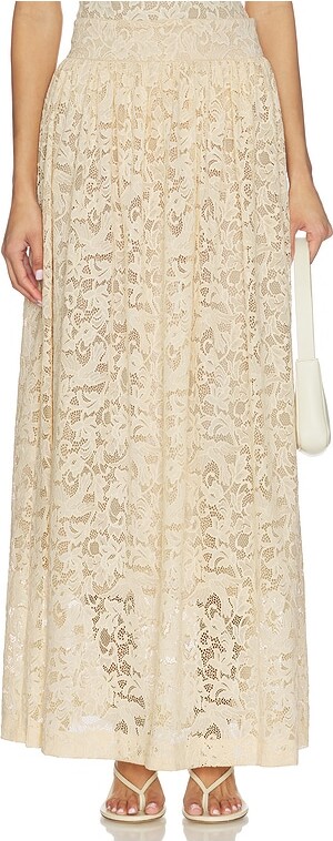 Zimmermann Lace Gathered Maxi Skirt