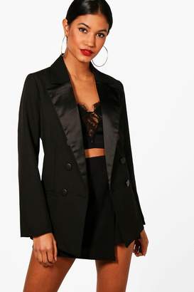 boohoo Boutique Double Breasted Tailored Tux Blazer