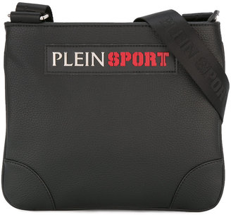 Plein Sport logo patch messenger bag