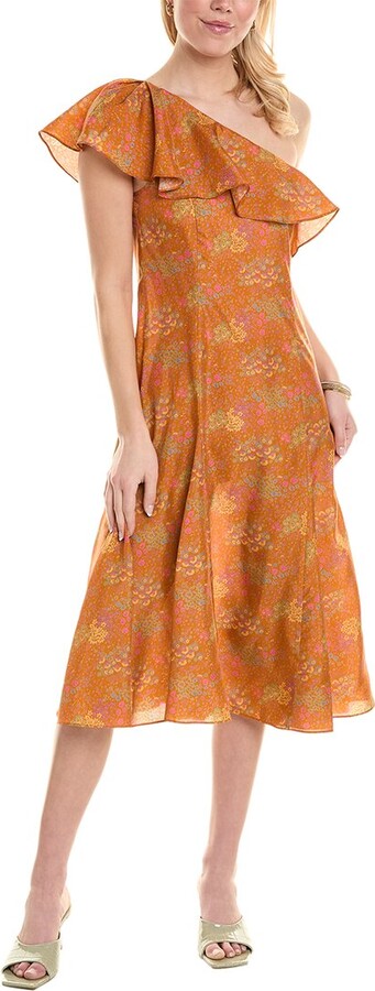 Rebecca Taylor Isabelle Silk Midi Dress