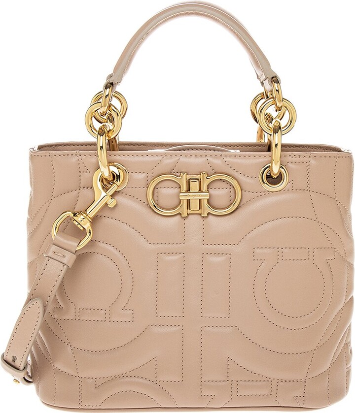 Ferragamo Gancini Quilted Leather Tote ShopStyle Shoulder Bags