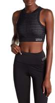 Thumbnail for your product : Bebe Shadow Stripe Embellished Crop Sports Bra