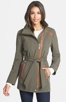 Thumbnail for your product : Ellen Tracy Faux Leather Trim Soft Shell Jacket (Online Only)