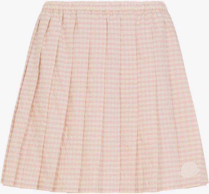 Moncler Gingham Check Mini Pleated Skirt
