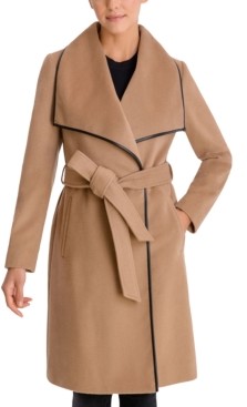bcbg belted wrap coat
