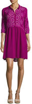 Thumbnail for your product : Johnny Was 3/4-Sleeve Eyelet Georgette Tunic