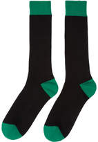 Thumbnail for your product : Raf Simons Black and Green Bicolor Socks