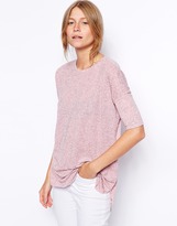 Thumbnail for your product : ASOS Curve Hem Top in Linen Mix