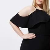 Thumbnail for your product : River Island Womens Plus black cold shoulder jumpsuit