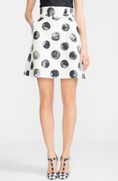 Thumbnail for your product : Dolce & Gabbana Dot Print Cotton A-Line Skirt with Belt