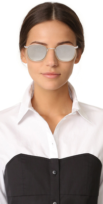 Linda Farrow Luxe Round Mirrored Sunglasses