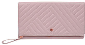 Radley Larks Wood Quilted Leather Large Clutch Bag, Pale Pink